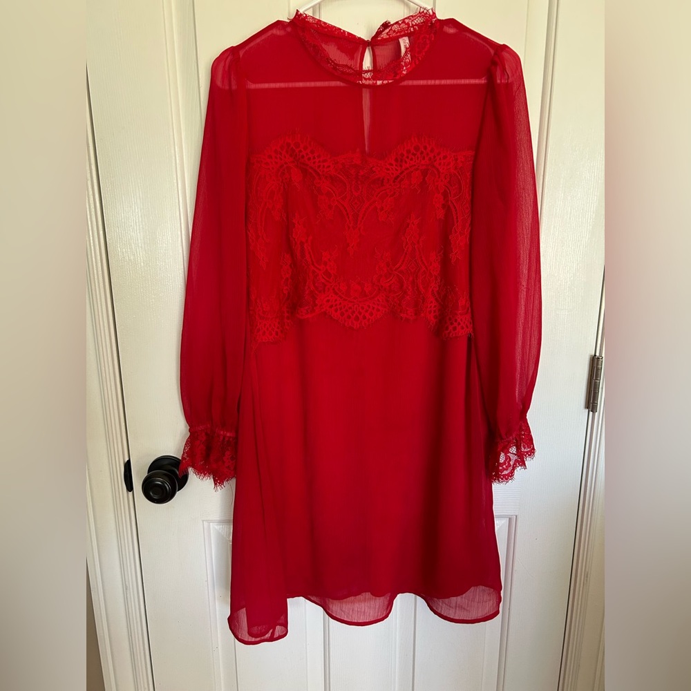 Elegant Red Lace Dress